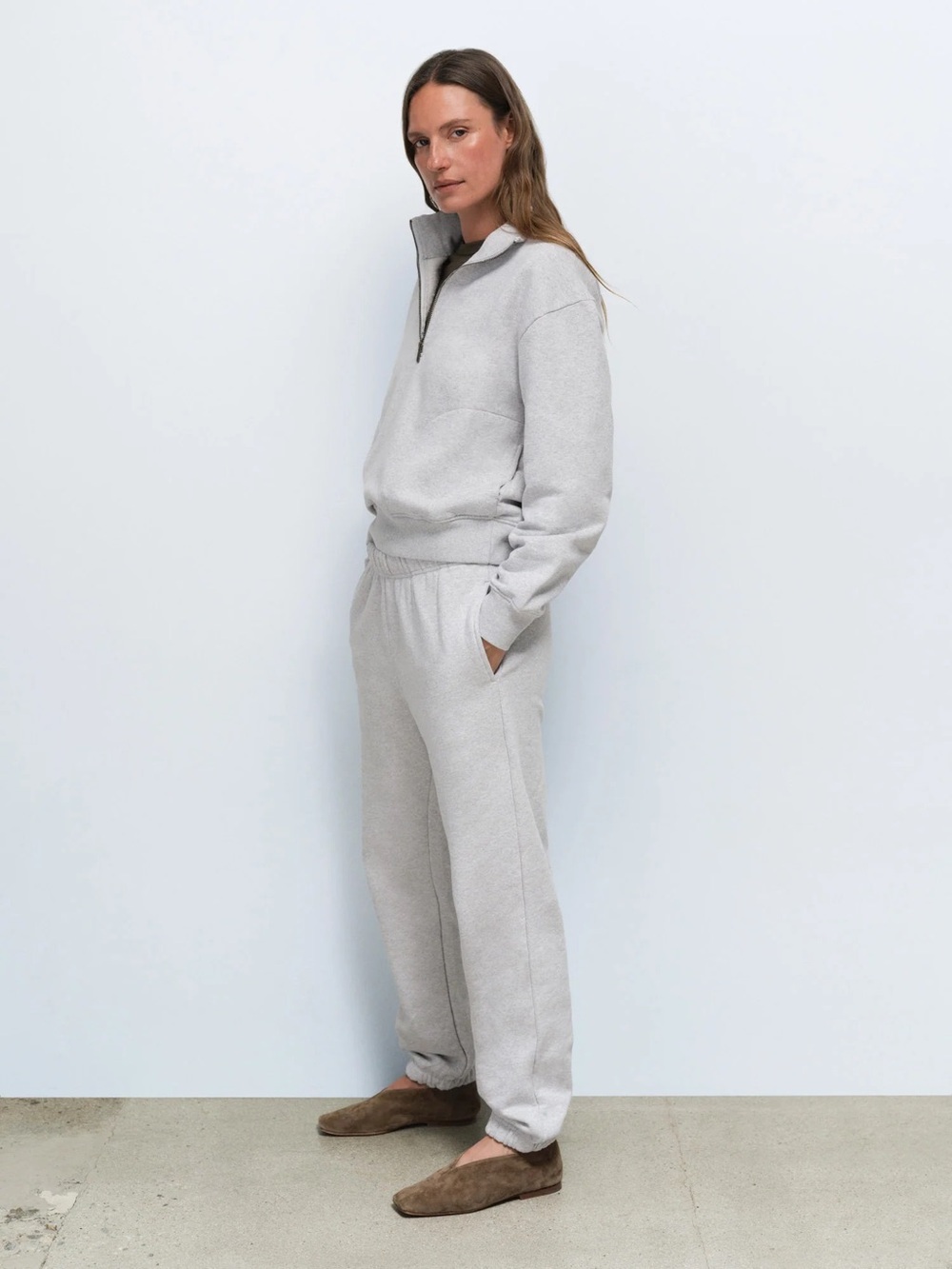 Mate the Label light heather grey cotton sweats medium